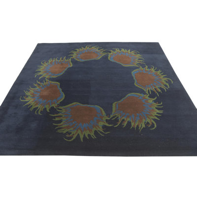 Tapis carré bleu marine Orlando