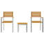 2 - Person Wood Patio Dining Set with Rectangular Table