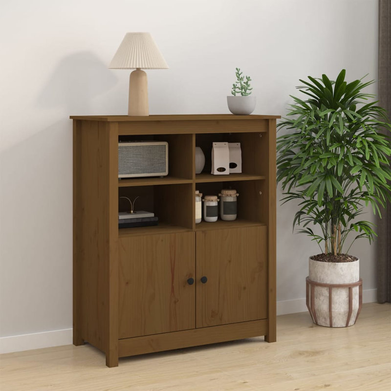Sollis 83cm Solid Wood Sideboard, Brown