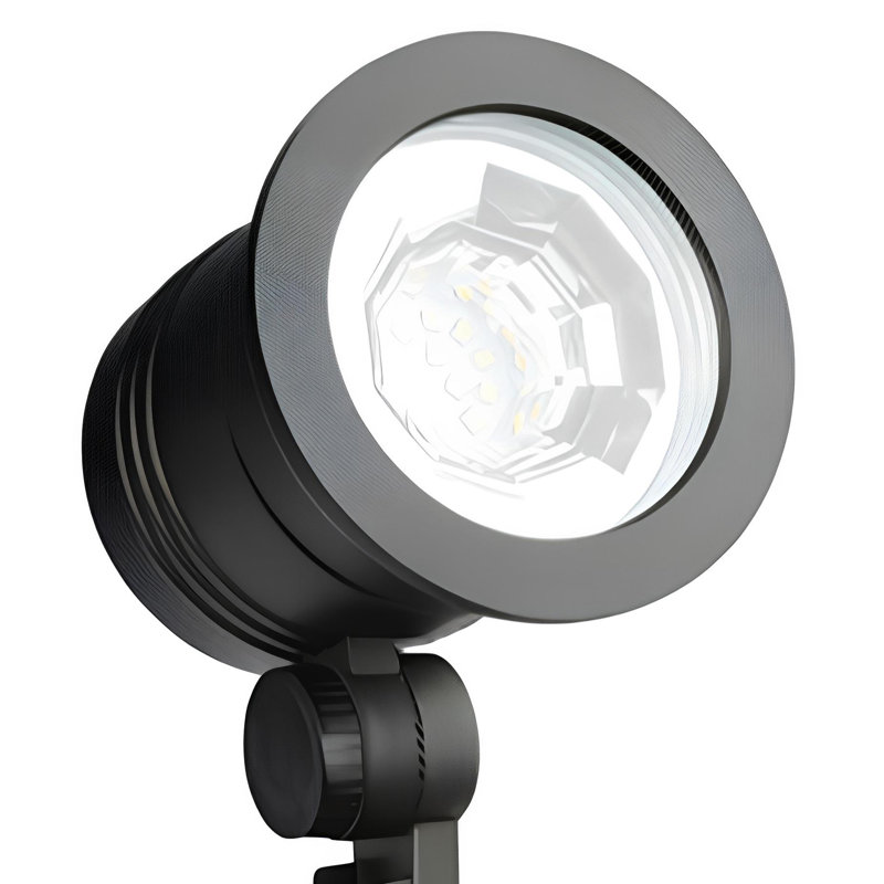 Fusion Wired Low-Voltage LED Spotlight Metal Outdoor Light w/ 1000 Lumens, Black