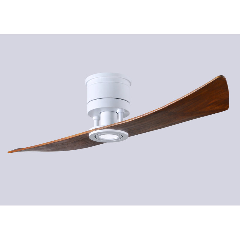 Lindsay 52'' Ceiling Fan with LED Lights, Matte White, Walnut