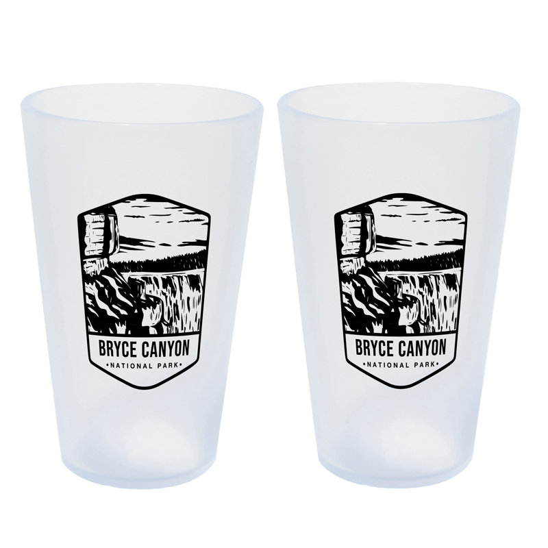 Silipint: Bryce Canyon National Park Pint Glasses: 16oz: 2 Pack - Themed Icicle Silicone Cups, Unbreakable