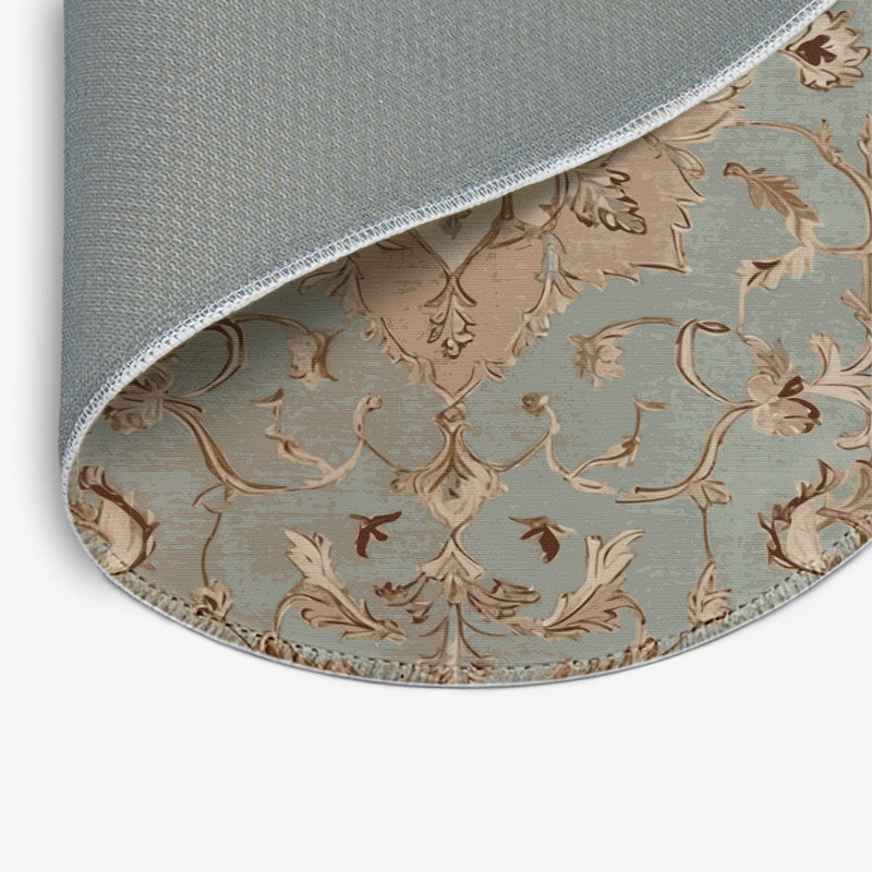 Tapis gris d'intérieur et d'extérieur Tabriz, Rond 5 pi