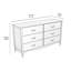 Brixton Solid Wood 6 Drawer Dresser Walnut