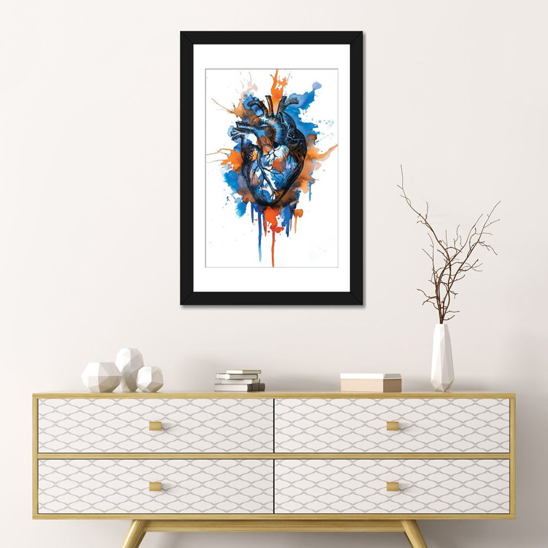 « tell », impression sur toile, H 12 po x l 8 po x P 0,75 po, Papier d'art encadré noir