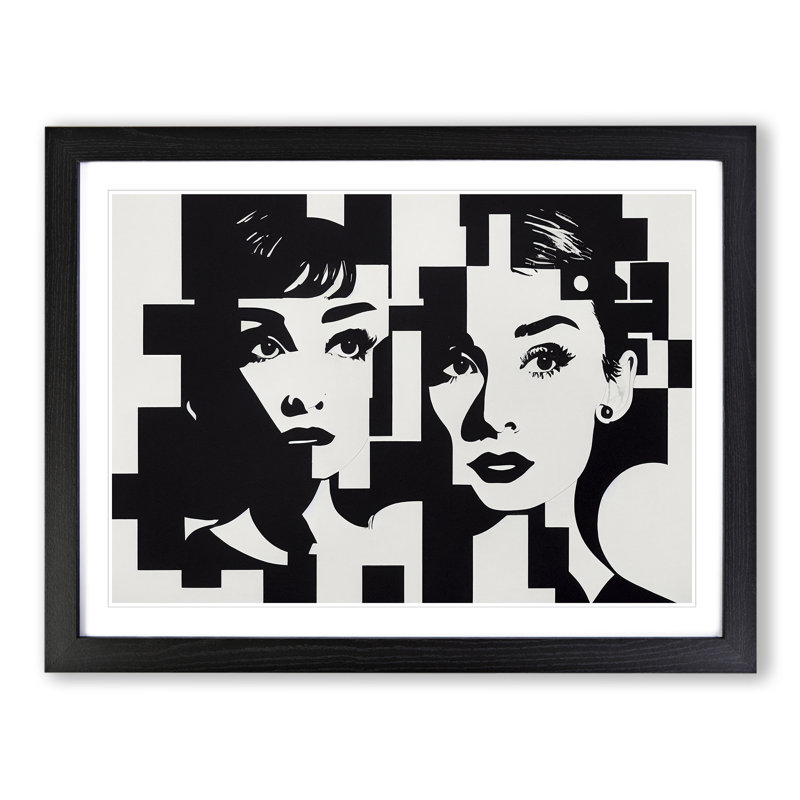 Abstract Women - Framed Print, Black, 25cm H x 34cm W x 2cm D