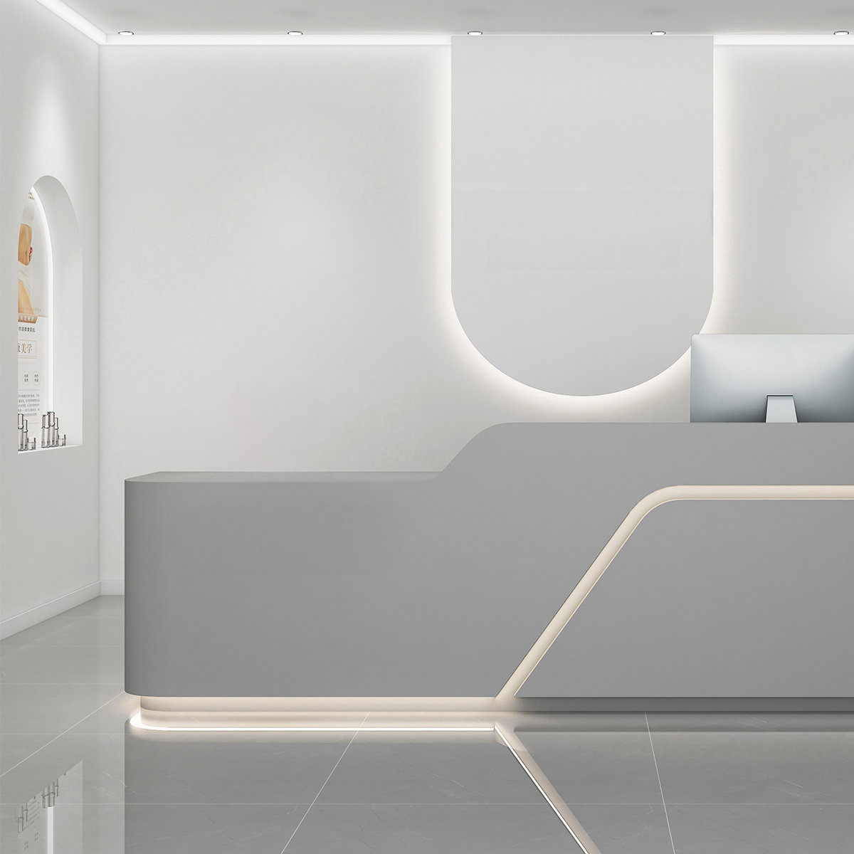 Brayden Studio® Claytie Rectangle Manufactured Wood Reception Desk with