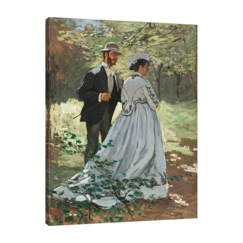 «Bazille and Camille» par Claude Monet - reproduction d'art sur toile tendue, H 16 po x l 12 po x P 1,5 po