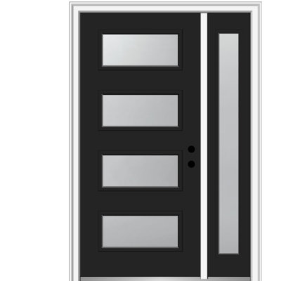 Porte extérieure peinte 4-Lite avec une porte latérale