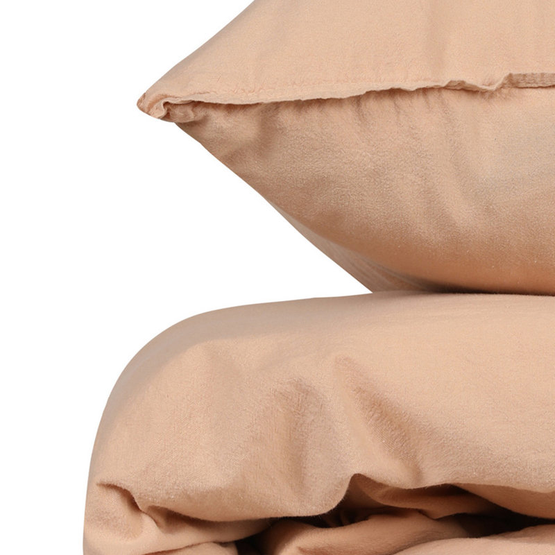 Ensemble de housse de couette 100% coton Snavely, Beige, Housse de couette très grand + 2 taies d'oreiller
