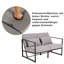 Sofas 2 Seater Armchair Living Room Sofa Linen Couch With Cushions Fabric Sofa Grey-613810017