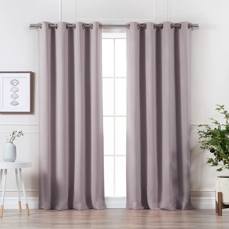 Adina Sevan Solid Thermal Grommet Curtain Panels, 52"W x 84"L, Clay