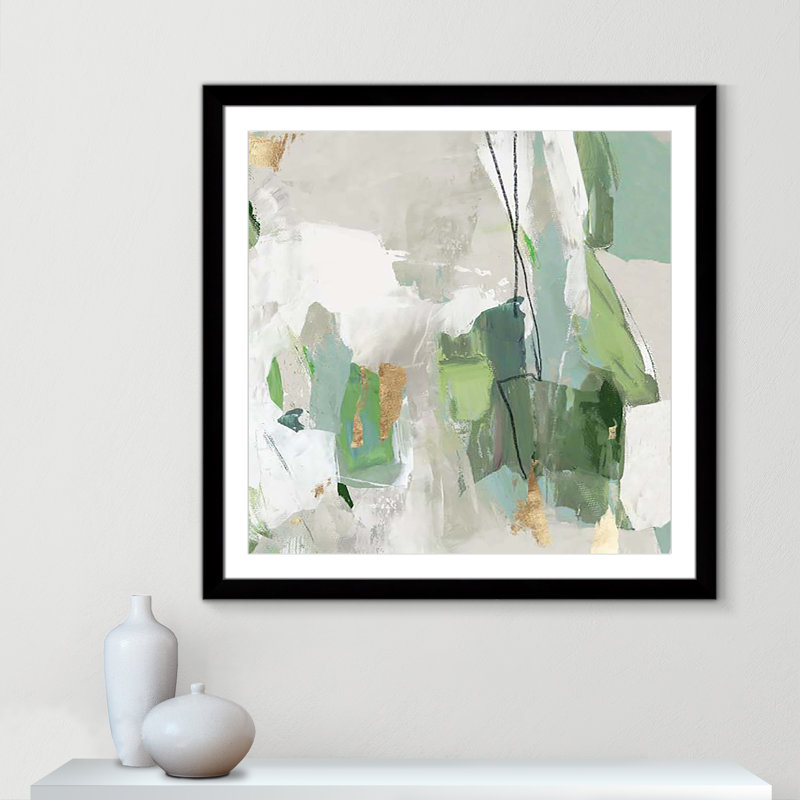 «Enchanted Emerald II» par Tom Reeves, Cadre cube noir, H 37,5 po x l 37,5 po x P 2 po