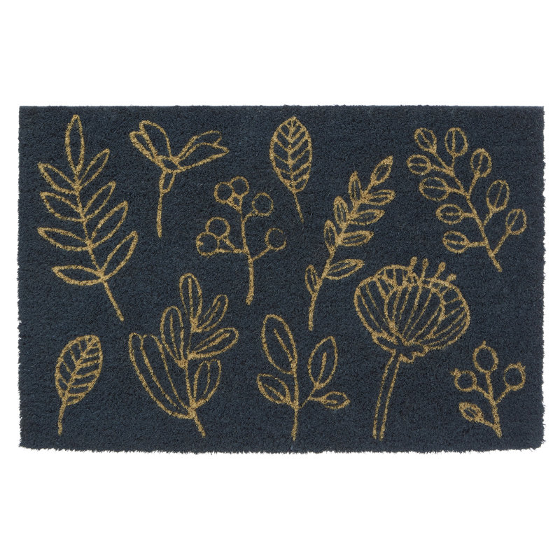 Manley Non-Slip Floral Indoor / Outdoor Doormat