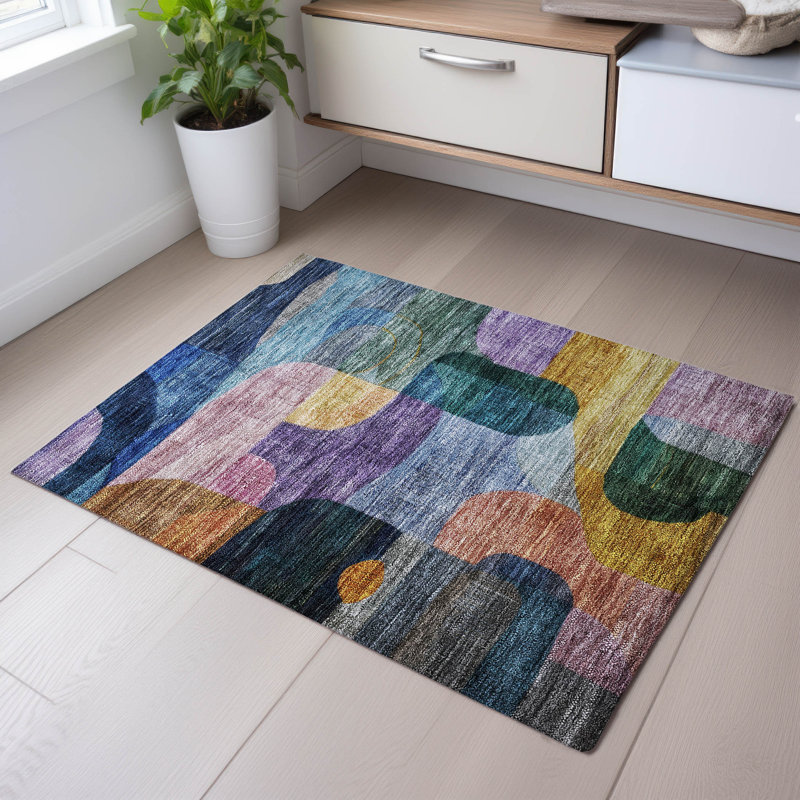 Premium Machine Washable Konopka AMF1115 Modern Rug, Rectangle 1'8" x 2'6"
