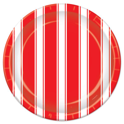 Red & White Stripes Plates