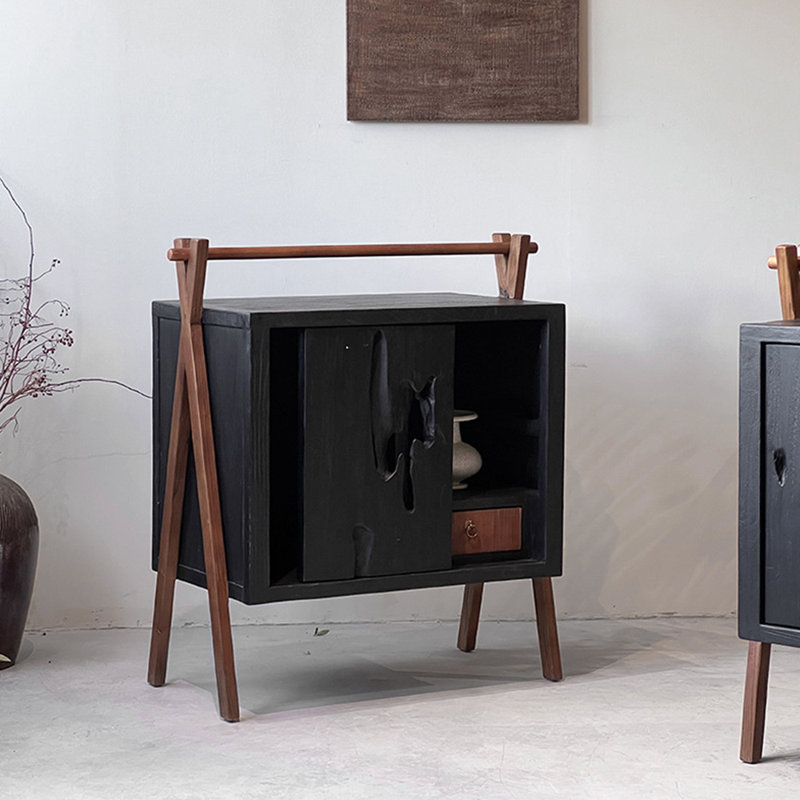 Wabi Sabi Style Carbonized Black Display Case