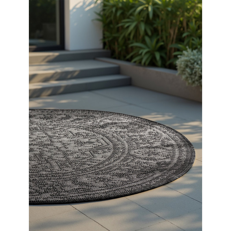 Geometric Area Rug, Round 160 cm