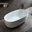 47 in. Freestanding Solid Surface Resin Stone Soaking Bathtub with Pop Up Drain, Overflow and Compact Modern Design