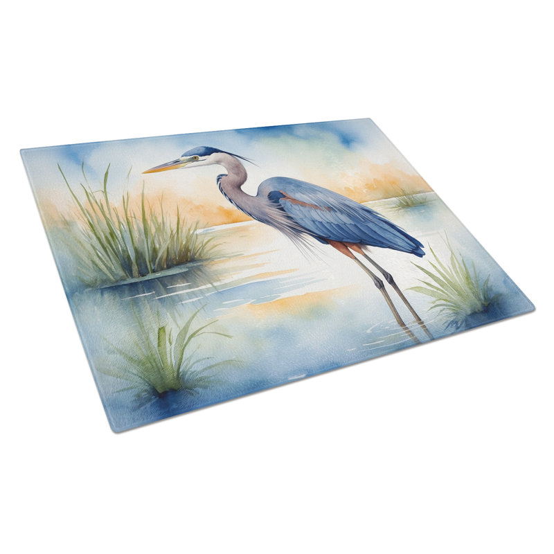 Planche à découper en verre Blue Heron