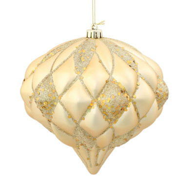 5.7" Matter-Glitter Diamond Onion Ornament
