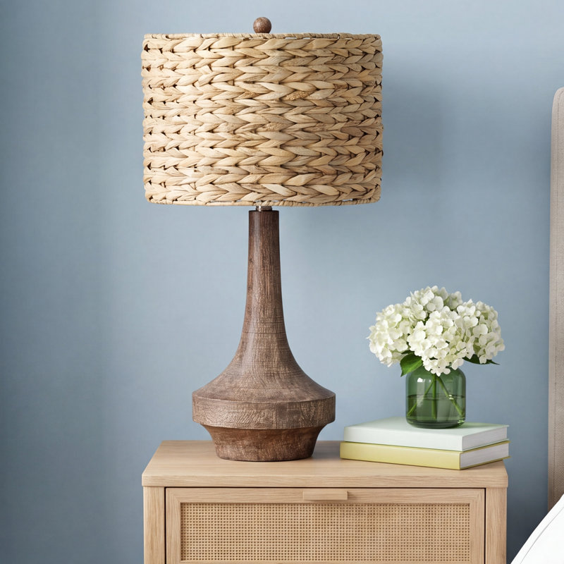 Claudette Resin Table Lamp, Antiqued Gray