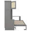 Lit escamotable avec bureau et armoires en rotin, lit escamotable en bois pour bureau personnel-132835119
