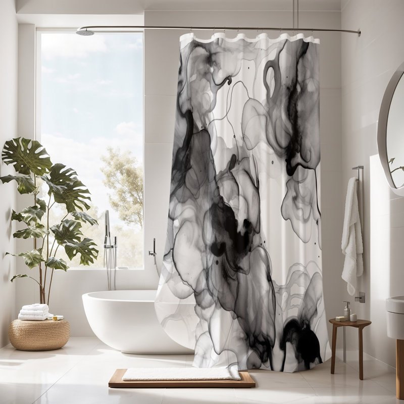Abstract Shower Curtain, 93" H x 70" W