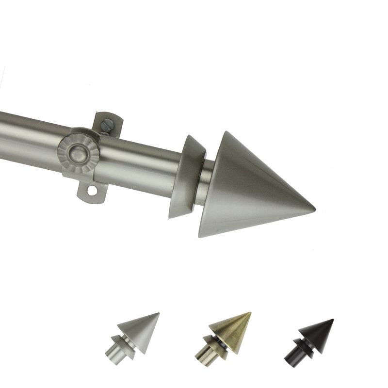Tringle à rideaux simple Hahne, l 120 po à 170 po, Nickel satiné