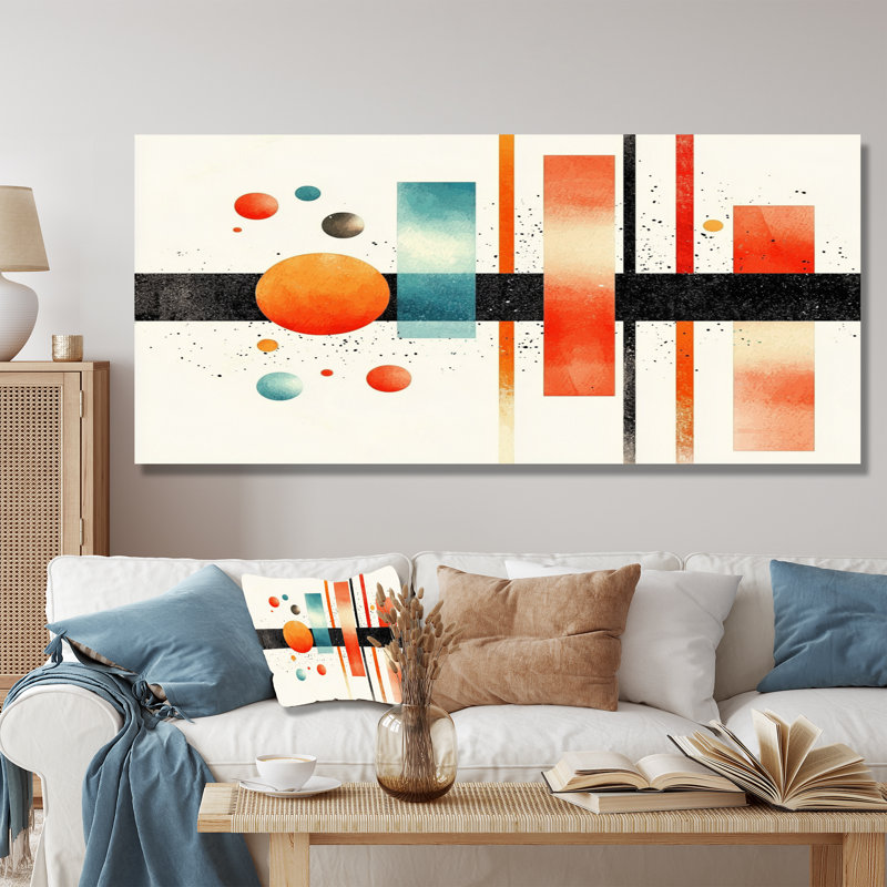 Dynamic Rectangle Balance Of Geometry I - Geometric Metal Wall Decor, Modern Metal Print, 28" H x 60" W x 0.84" D