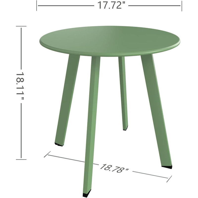 Olilawn 17.75'' L x 17.75'' W Outdoor Side Table, stain-resistant and easy to maintain, Green/Green