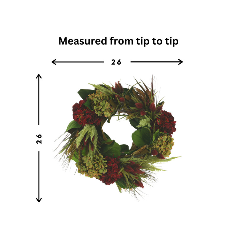 Faux Hydrangea Wood 26'' Wreath