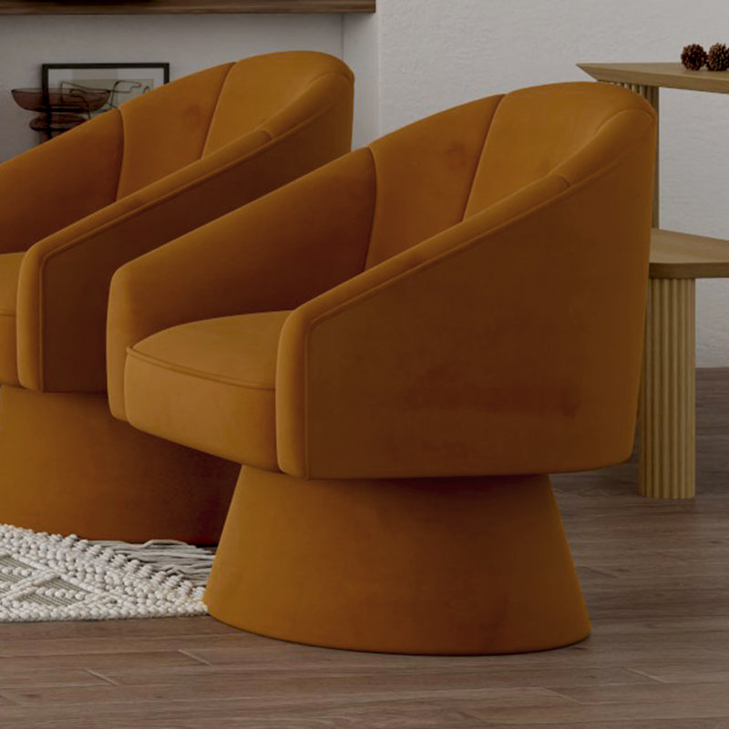Fauteuil d'appoint moderne en velours, Velours havane