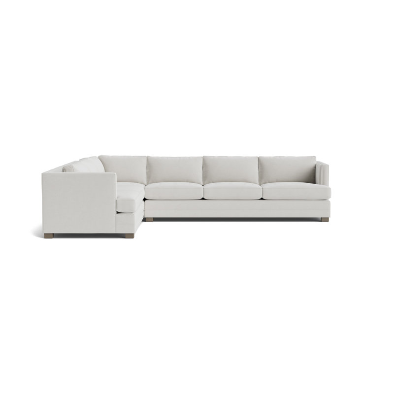 Keaton Chaise Sectional, Performance Velvet - Silver, Driftwood