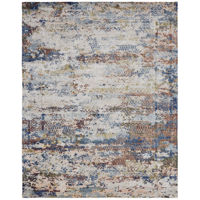 Hand Knotted Area Rug, Rectangle 8' x 10'