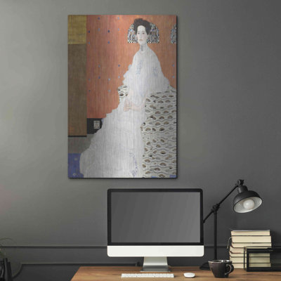 Art mural en métal luxueux «Fritza Riedler» par Gustav Klimt, art mural en métal, 16 po x 24 po