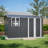 10X8FT Outdoor Steel Storage Shed With Clear Window, Lockable Doors, Weather-Resistant Metal Tool Shed For Garden, Backyard, Patio, And Utility Storage,Gray