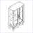 2 Doors Curio Cabinet with Tempered Glass Doors-2088148154