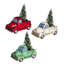 Statut en céramique du camion de fêtes avec arbre lumineux-40161817