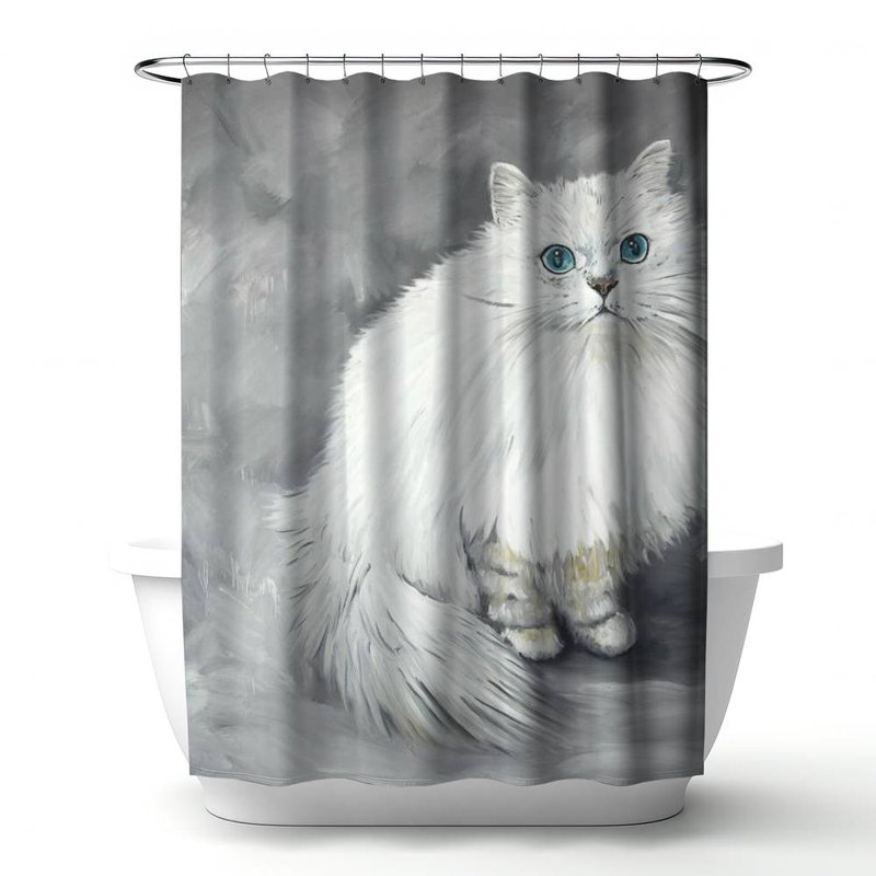 Shower Curtain AN498 – Polyester Shower Curtain, Dye Sublimation Print, 71" W × 74" L