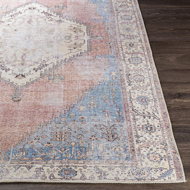 Tapis oriental bleu / rouge / beige Heyward, Rectangle 6 pi 7 po x 9 pi