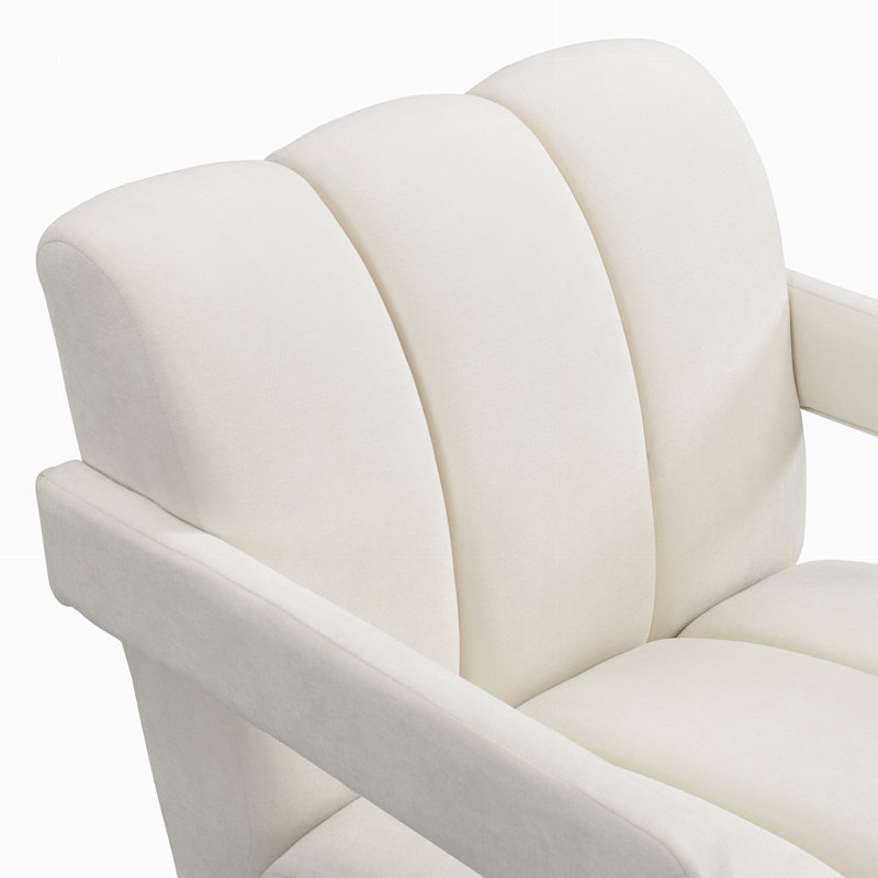 Fauteuil l 26,3 po, Polyester blanc