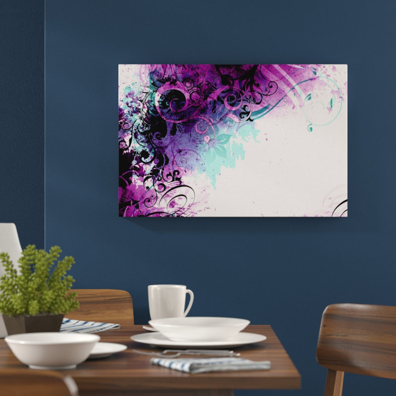 Glass Art, 80 cm H x 120 cm W, Blue/Cream