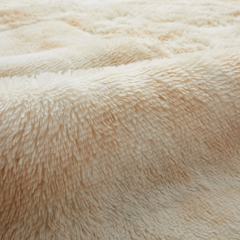 Soft Fluffy Living Room Large Area Rug, Tye Dye Cream, Rectangle 50 x 80 cm