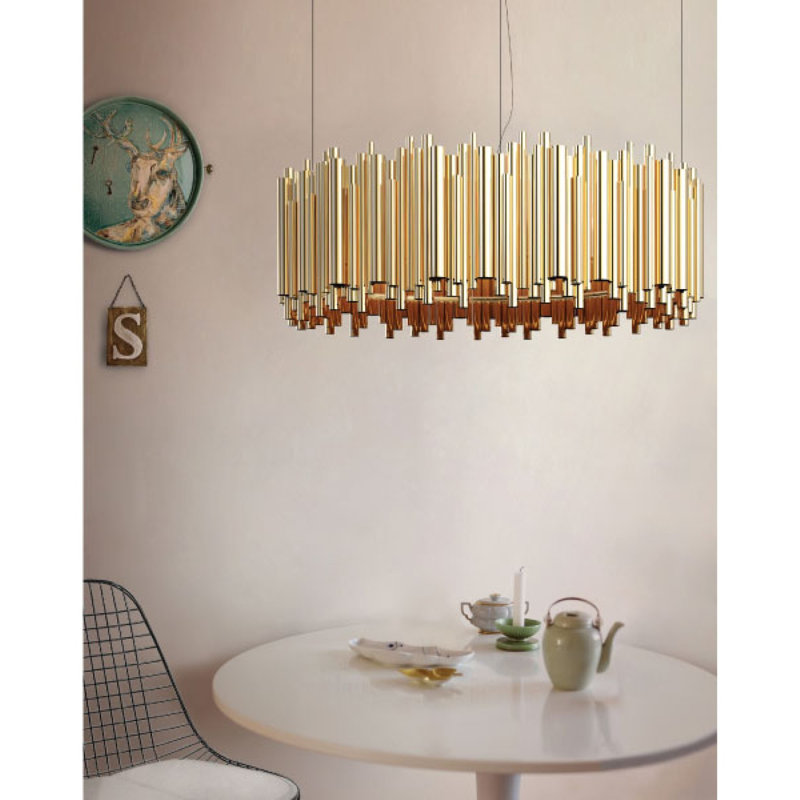 Lustre rond à abat-jour clair, Bronze antique, 19" Diameter x 17" Height