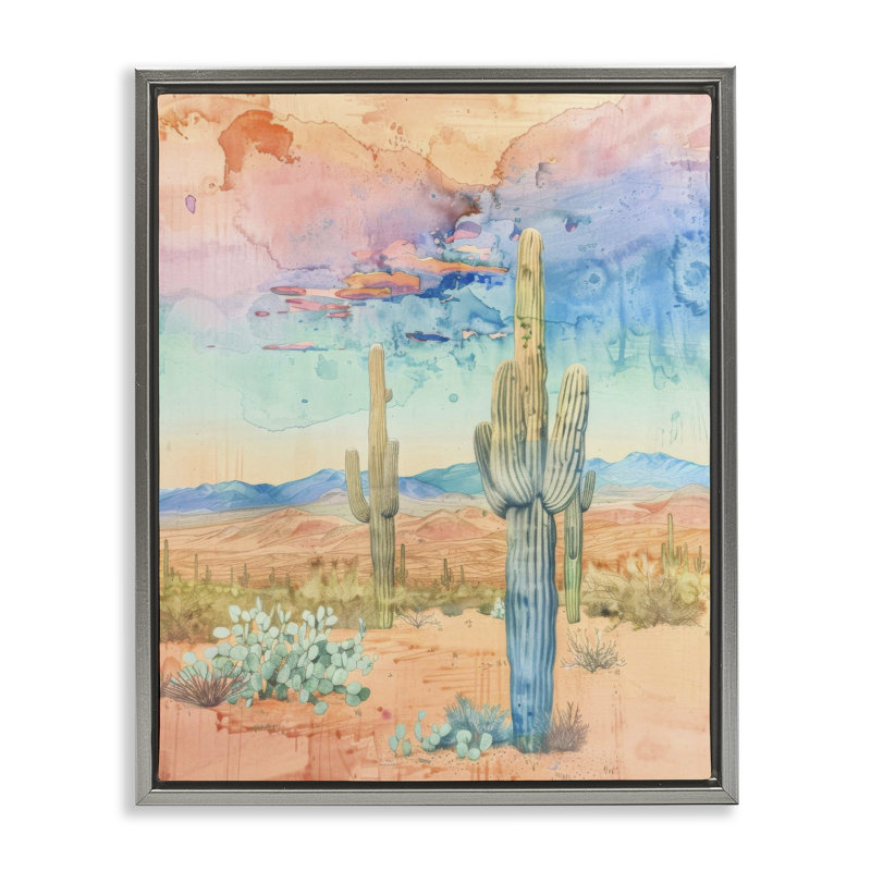  "Pastel Desert Sky", art mural par LSR Design Studio, H 21 po x l 17 po, Cadre flottant gris lustré