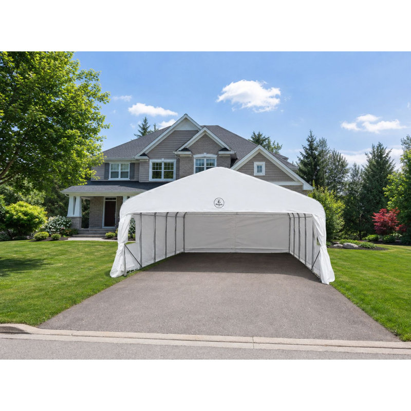 Abri pour deux voitures de luxe Gazebo Penguin 6 m x 6 m - Blanc