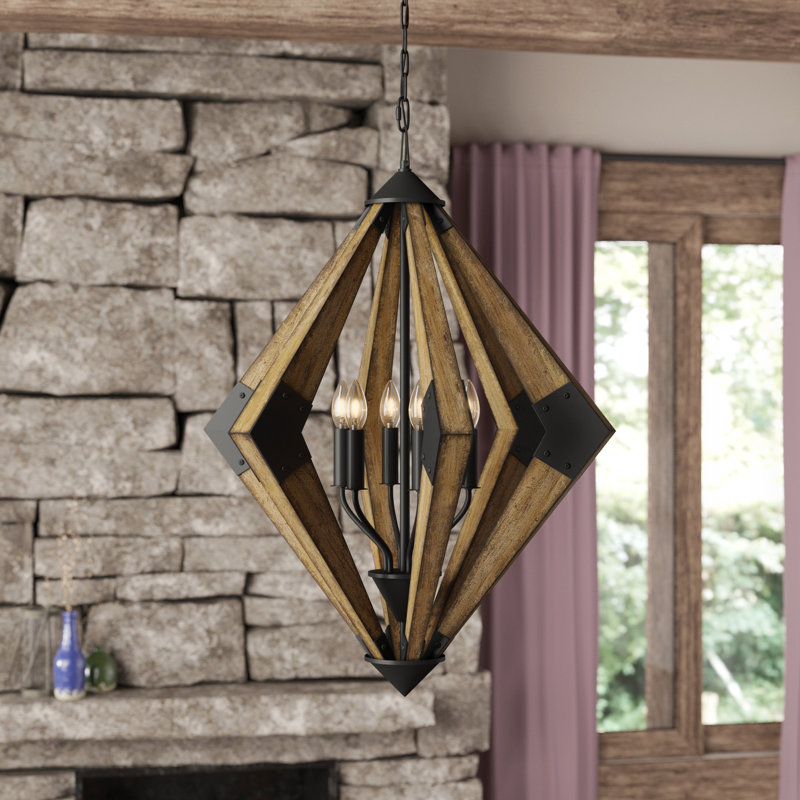Shaw 6 - Light Geometric Chandelier