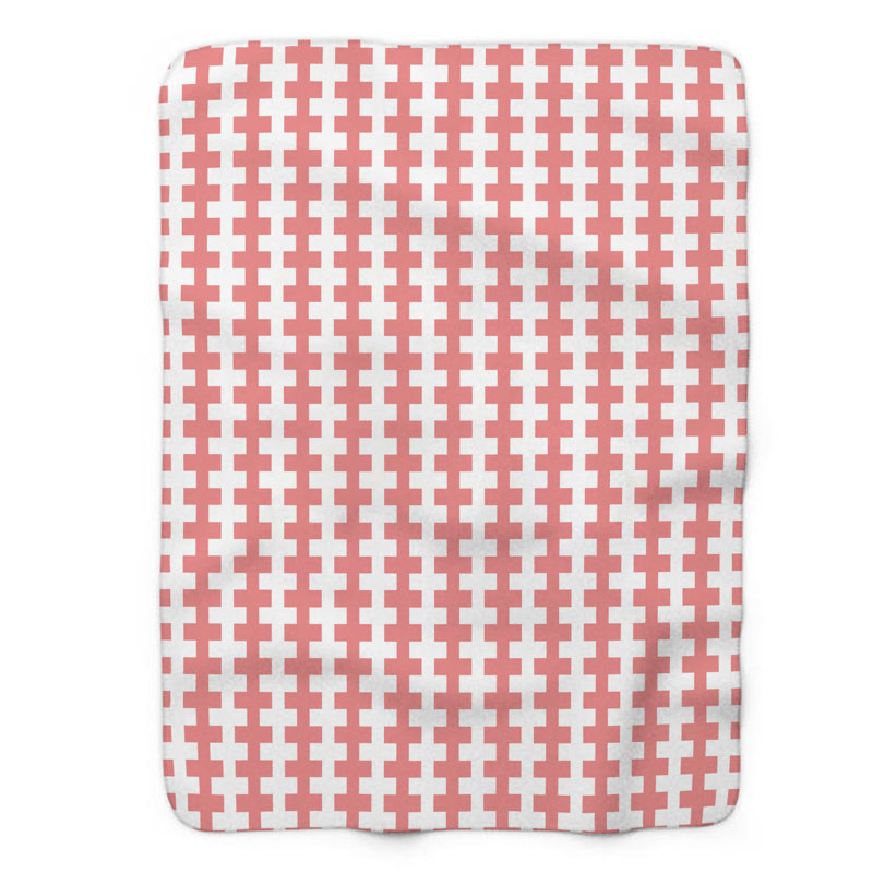 Lin corail - couverture sherpa de qualité supérieure 1 pièce, Grand lit