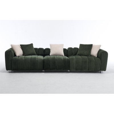 114" Corduroy Three-Seater Sofa – Sturdy Wooden Frame, Comfortable & Durable